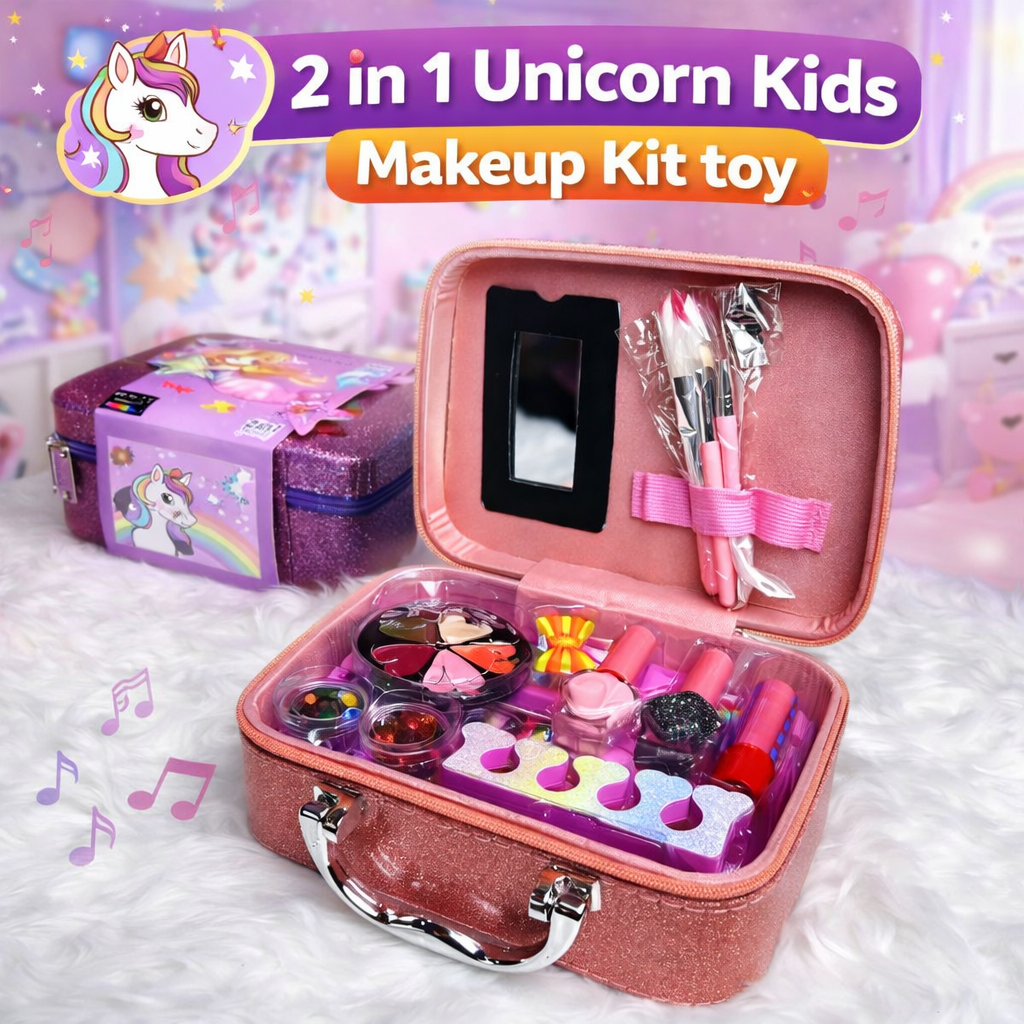 2 in 1 Unicorn Kids Makeup Kit Bag 