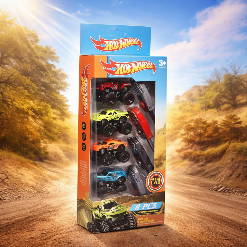 4 piece monster truck racing toy for kids