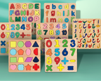 6 Pack Early Educational Wooden Colorful 3D Learning Board