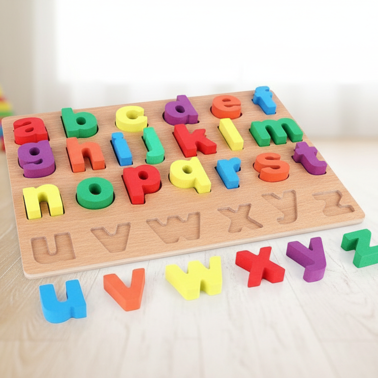 Early Educational Wooden Colorful ABC 3D Learning Board