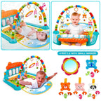Baby activity gym with kick piano and soft mat