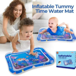 Baby inflatable water tummy time mat blue for infants
