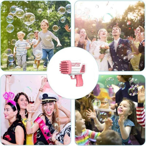 Bubble gun toy for birthday and outdoor fun