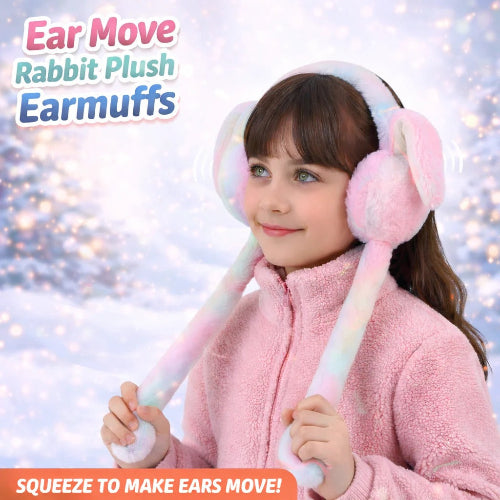 Bunny earmuffs for kids plush winter accessory