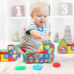 Child building electric gear blocks toy