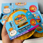 Child squeezing squishy dumpling toy