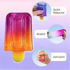 Child squeezing squishy ice cream toy