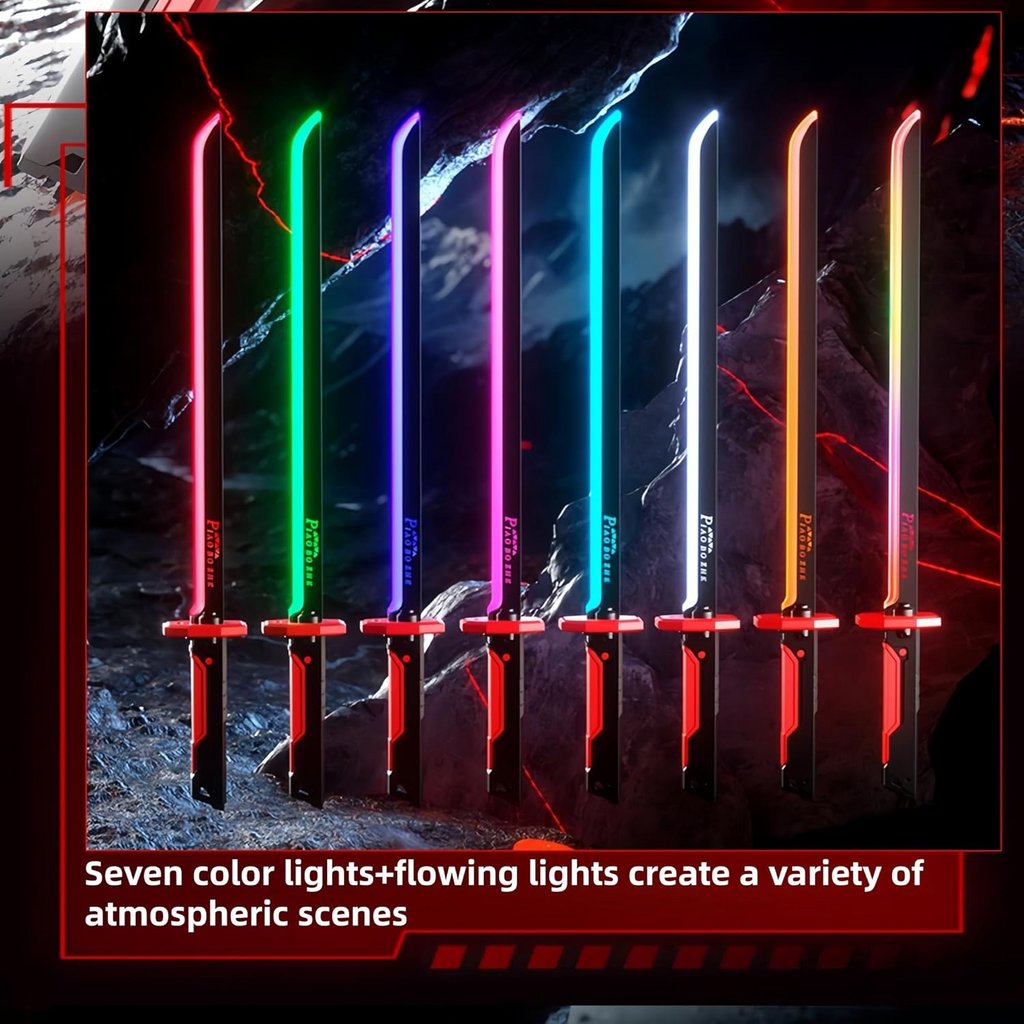 Color flowing sword with spray effect
