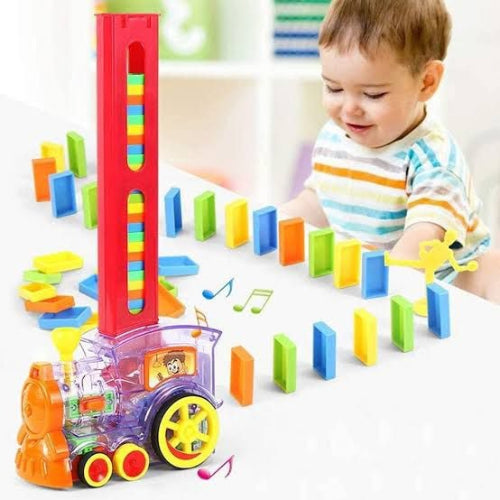 Colorful domino train toy indoor play