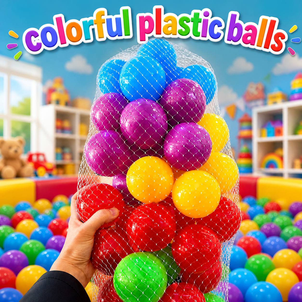 Colorful play balls for kids ball pit and tent house