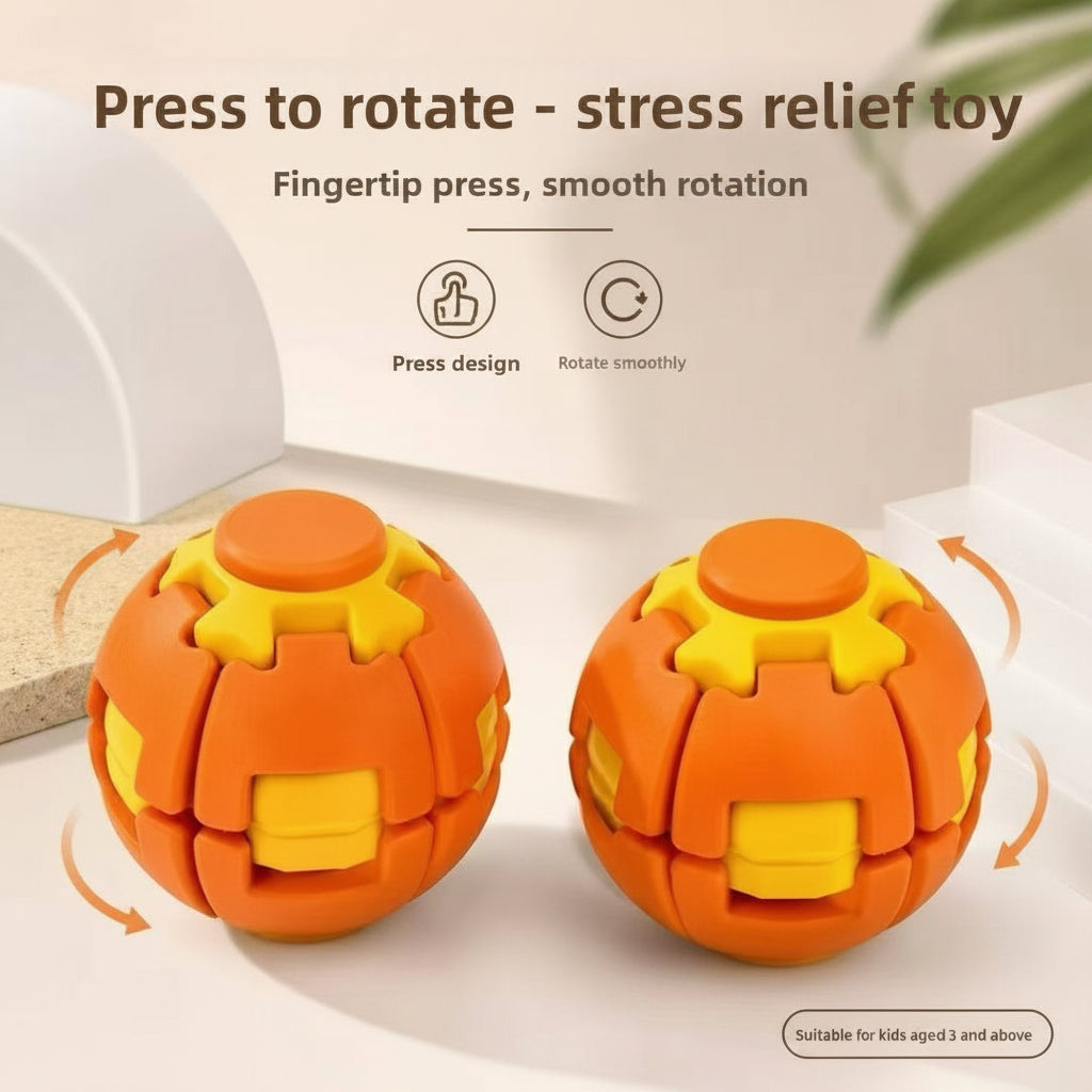 Colorful press spin fidget ball