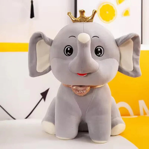 Crown elephant plush for bedtime and playtime