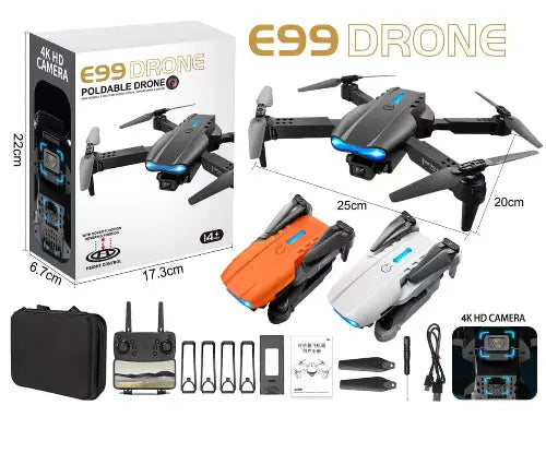 E88 drone folded for easy travel and storage