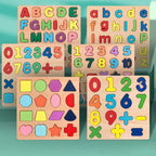 montessori wooden puzzle set for kids Pakistan ABC numbers shapes