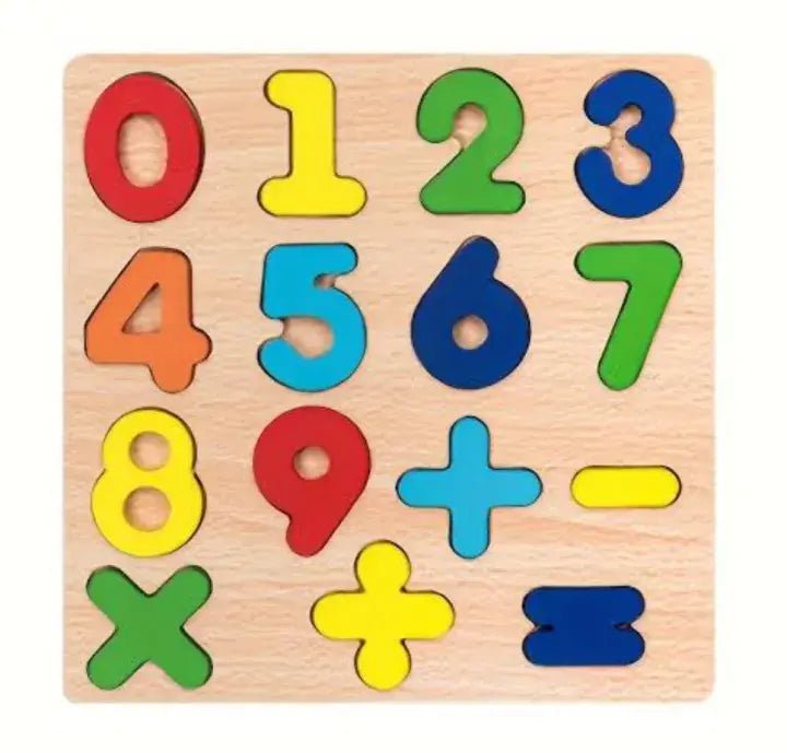 toddler learning puzzle with alphabet number and shapes board