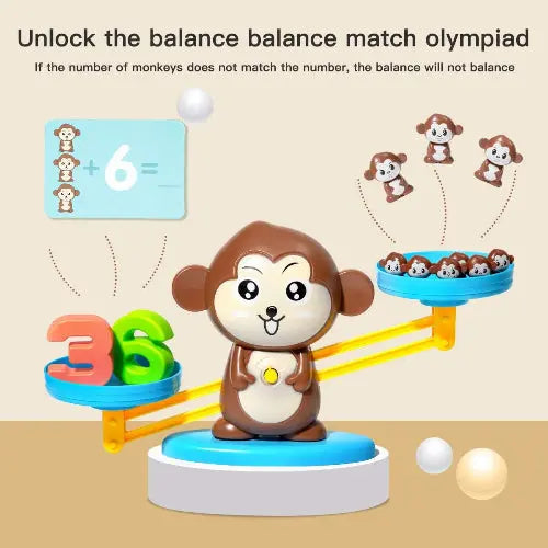 Educational monkey balancing game for preschool kids