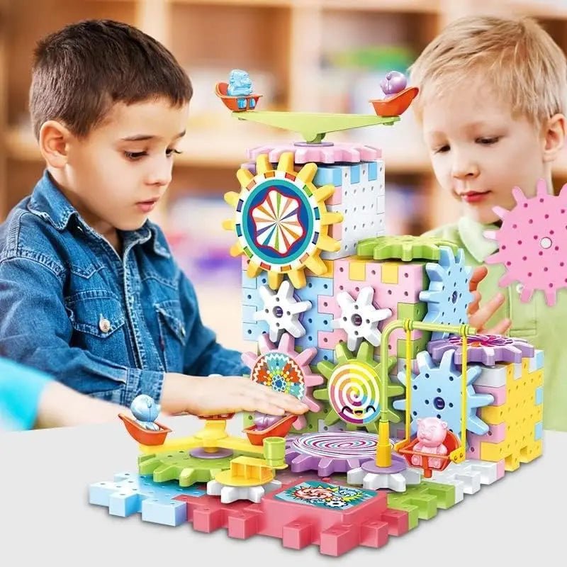 Electric gear building blocks 83 piece box