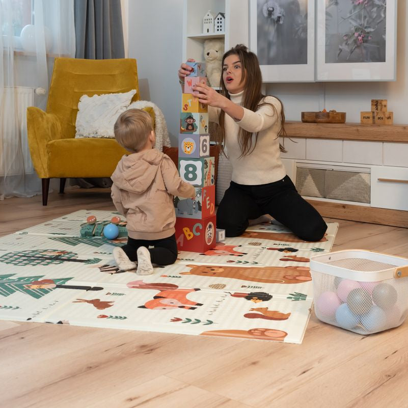 Foldable foam play mat for nursery