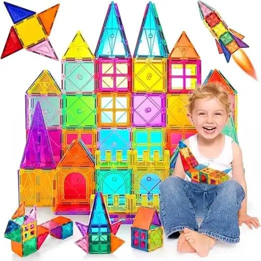 House built with magnetic building tiles