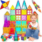 House built with magnetic building tiles