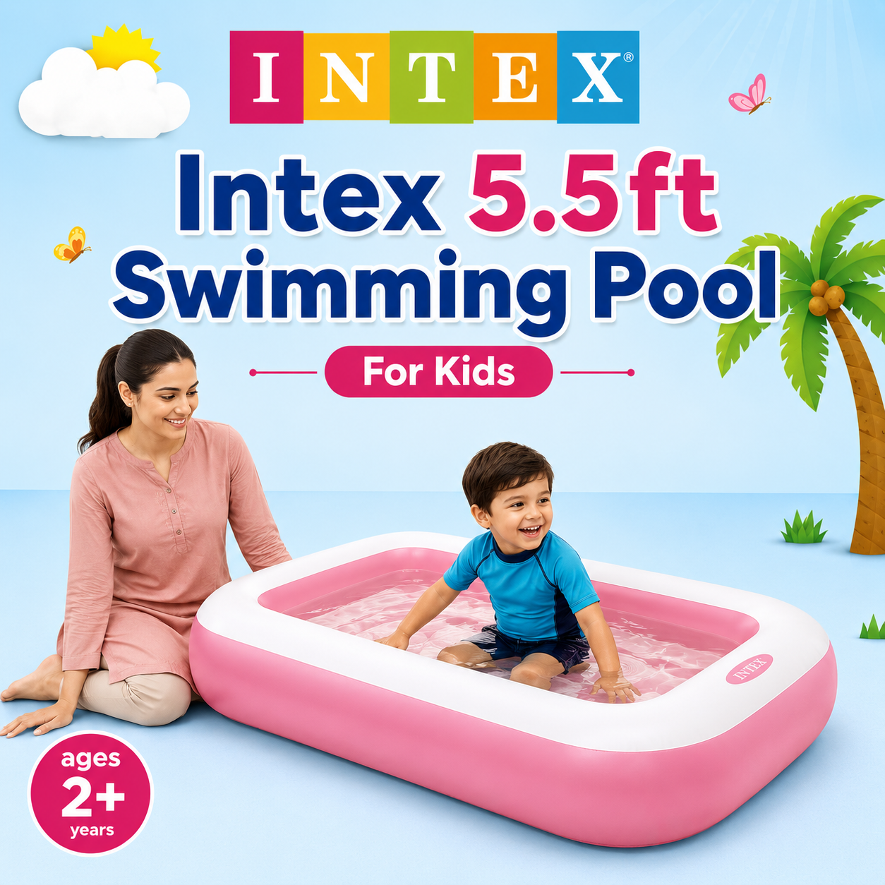 Intex 5.5ft kids inflatable swimming pool Pakistan