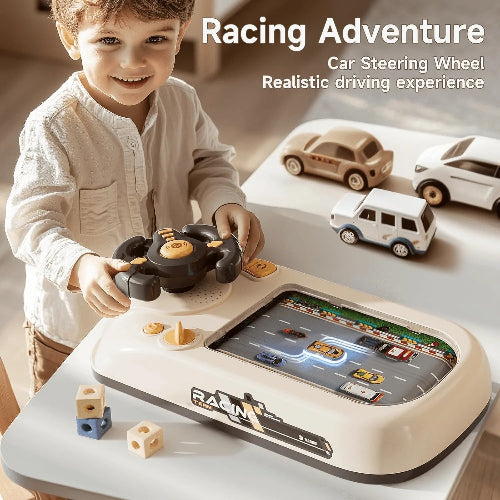 Kids Car Racing Adventure Game Steering Wheel Toy with Horn and Car Sounds-Chotu Toys