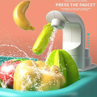 Kids Toy Kitchen with Stove, Sink, and Cooking Utensils