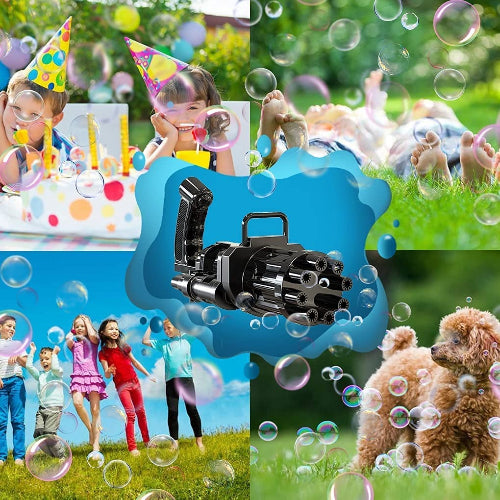 Kids bubble gun toy with multi-hole bubble design