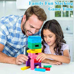 Kids colorful Jenga play set 54 pcs wooden stacking game - Chotu Toys
