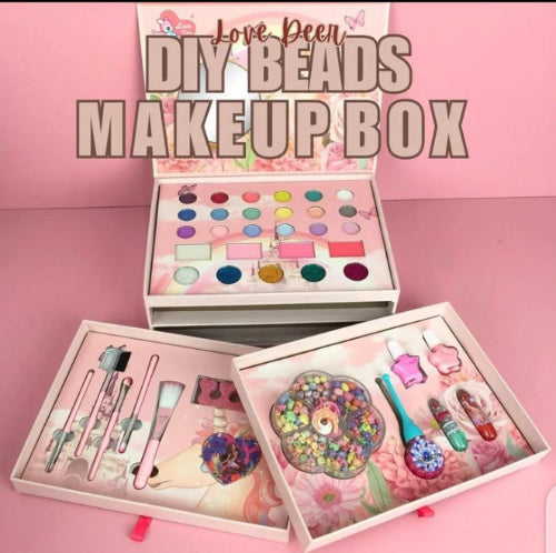 Kids cosmetic toy with jewelry DIY beads