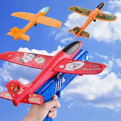 Kids flying glider airplane catapult toy safe foam