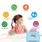 Kids learning flash cards with speaker in Pakistan