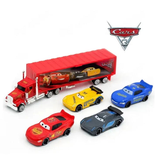 Kids metal racing cars with transporter truck - Chotu Toys
