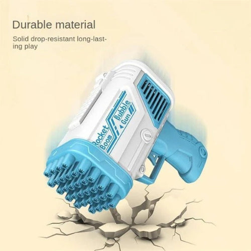 Kids outdoor bubble gun toy with bubble solution