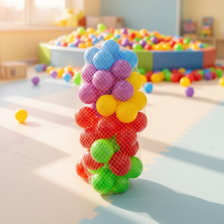 Kids plastic rainbow play balls 3 inch Pakistan