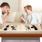 Kids playing Pucket sling puck game