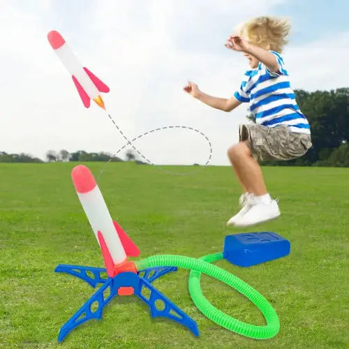 Kids playing outdoor stomp rocket launcher game in Pakistan