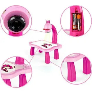 Kid using LED Drawing Projector Table – Creative Learning Toy by Chotu Toys