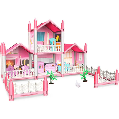 Pink doll house villa toy for girls Pakistan