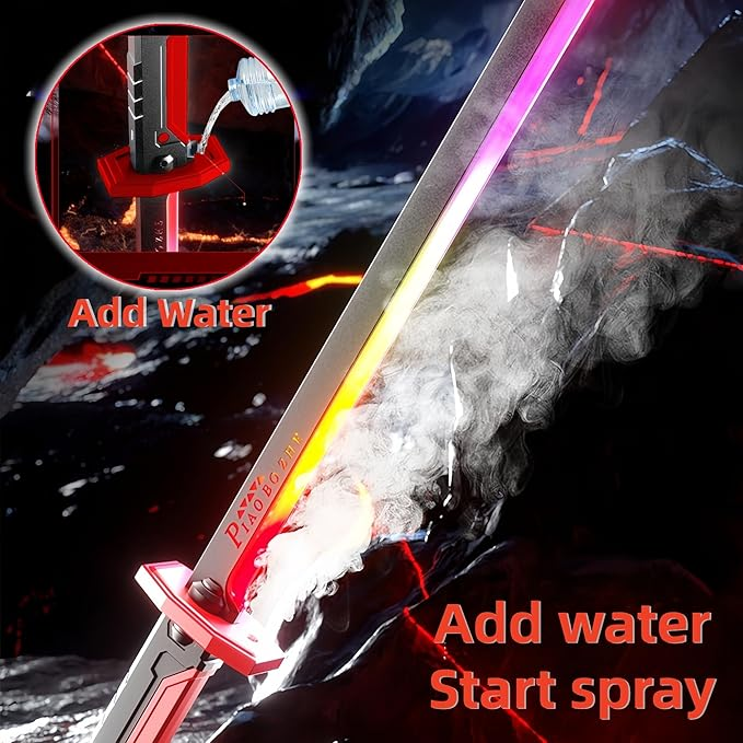 Rechargeable light-up toy sword with smoke effect