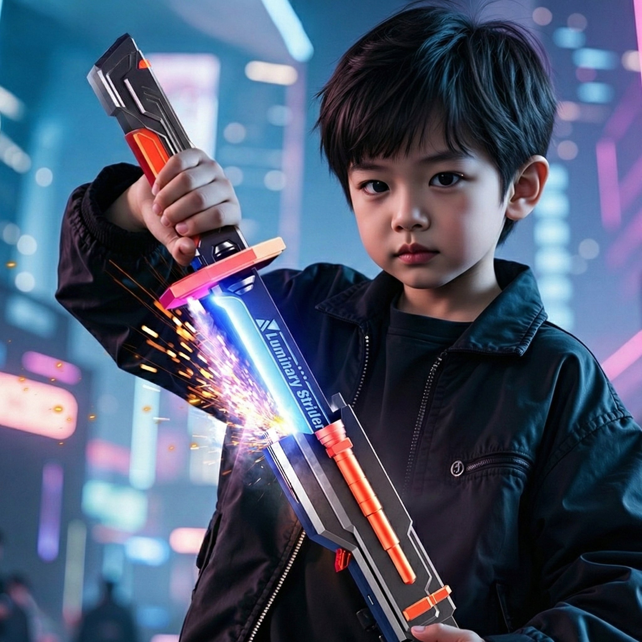 Spark sword with smoke and LED lights for kids