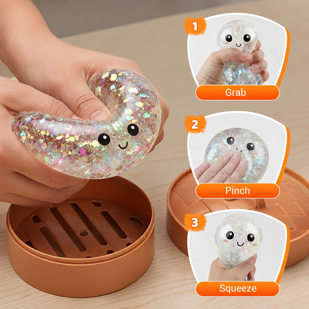 Squishy dumpling toy in different colors
