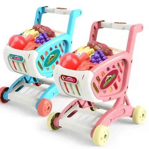 Toy shopping trolley for children with accessories