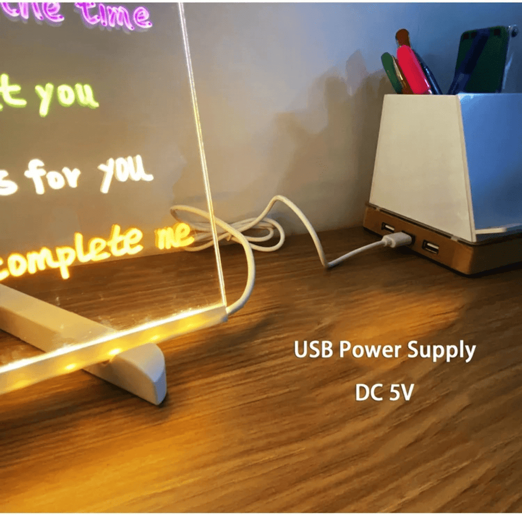 acrylic LED board with charger cable