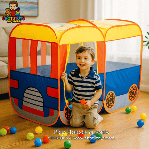 kids pop up school bus tent playhouse