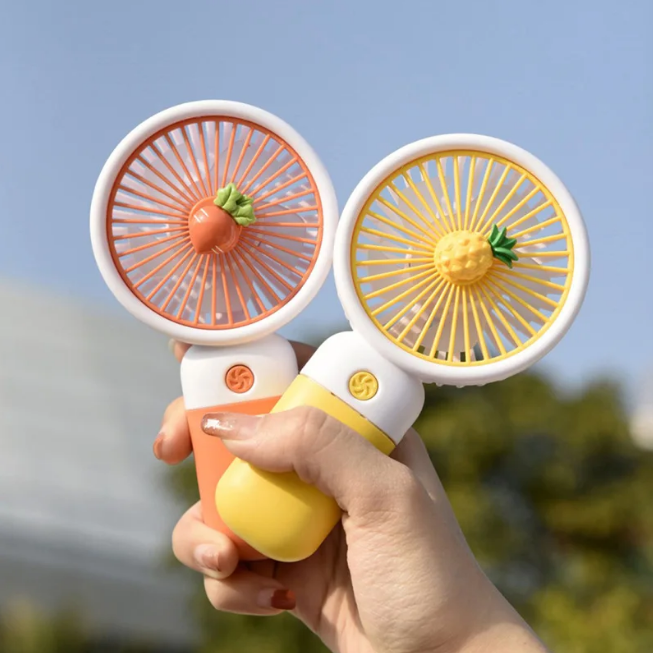 cute portable mini fan fruit design rechargeable