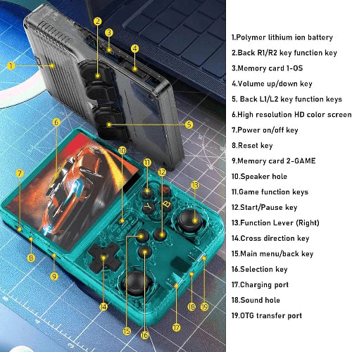 handheld retro gaming console for kids and adults