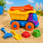 kids beach sand play set with truck and shovel