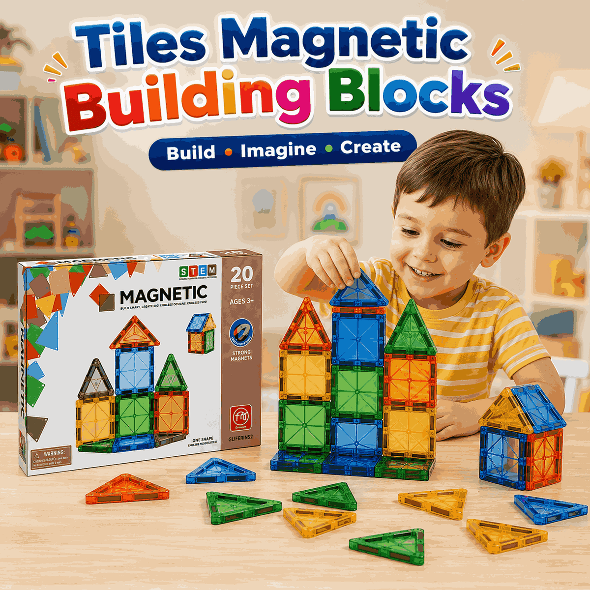Magnetic building tiles for kids in Pakistan