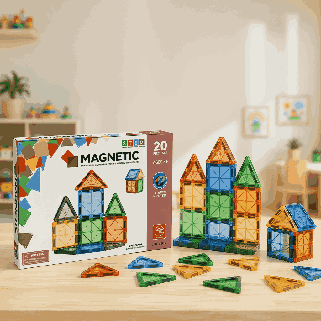 Magnetic building tiles 20 piece box